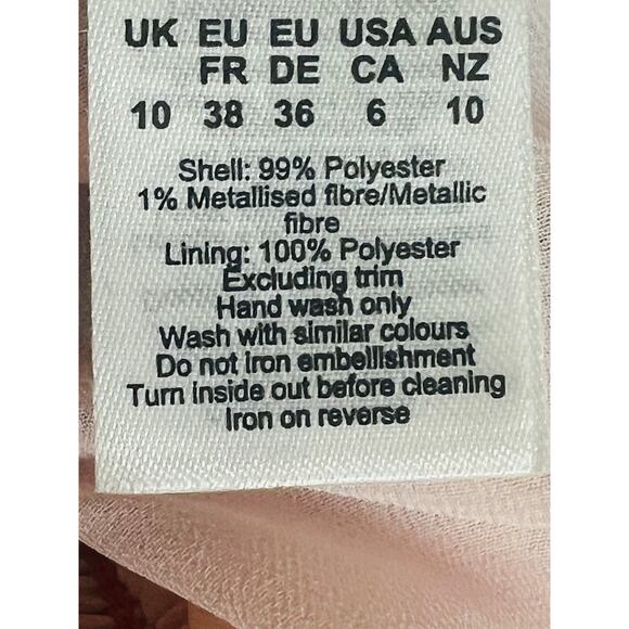 Karen Millen Beaded Embellished Drama Kimono Top Size 6 Wide Long Sleeves - Picture 12 of 13